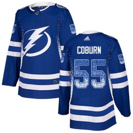 Adidas Tampa Bay Lightning #55 Braydon Coburn Blue Home Authentic Drift Fashion Stitched NHL Jersey
