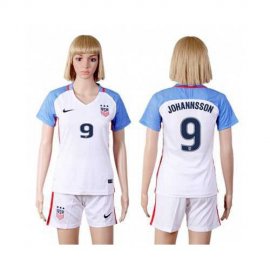Womens USA #9 Johannsson Home Soccer Country Jersey