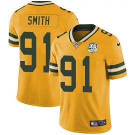 Nike Green Bay Packers #91 Preston Smith Yellow Mens 100th Season Stitched NFL Limited Rush Jersey