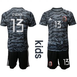 Mexico #13 G.Ochoa Black Goalkeeper Kid Soccer Country Jersey