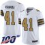 Nike New Orleans Saints #41 Alvin Kamara White Youth Stitched NFL Limited Rush 100th Season Jersey