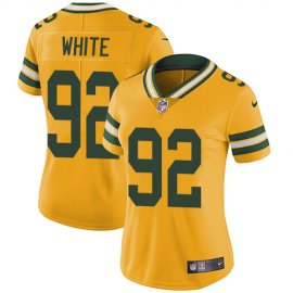 Nike Green Bay Packers #92 Reggie White Yellow Womens Stitched NFL Limited Rush Jersey