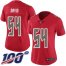 Nike Tampa Bay Buccaneers #54 Lavonte David Red Womens Stitched NFL Limited Rush 100th Season Jersey