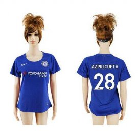 Womens Chelsea #28 Azpilicueta Home Soccer Club Jersey