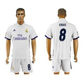 Real Madrid #8 Kroos White Home Soccer Club Jersey