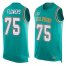 Nike Miami Dolphins #75 Ereck Flowers Aqua Green Team Color Mens Stitched NFL Limited Tank Top Jersey