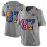 Kansas City Chiefs #87 Travis Kelce Mens Nike Multi-Color 2020 NFL Crucial Catch NFL Jersey Greyheather