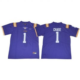 LSU Tigers #1 JaMarr Chase Purple Limited Stitched College Jersey
