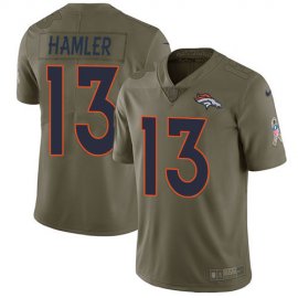 Nike Denver Broncos #13 KJ Hamler Olive Youth Stitched NFL Limited 2017 Salute To Service Jersey