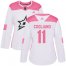 Adidas Dallas Stars #11 Andrew Cogliano White/Pink Authentic Fashion Womens Stitched NHL Jersey