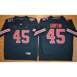 Ohio State Buckeyes #45 Archie Griffin Black(Red No.) Limited Stitched NCAA Jersey
