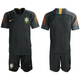 Brazil Blank Black Goalkeeper Soccer Country Jersey