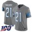 Nike Detroit Lions #21 Tracy Walker Gray Mens Stitched NFL Limited Rush 100th Season Jersey