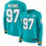 Nike Miami Dolphins #97 Christian Wilkins Aqua Green Team Color Womens Stitched NFL Limited Therma Long Sleeve Jersey