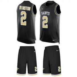 Nike New Orleans Saints #2 Jameis Winston Black Team Color Mens Stitched NFL Limited Tank Top Suit Jersey