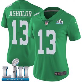 Nike Philadelphia Eagles #13 Nelson Agholor Green Super Bowl LII Womens Stitched NFL Limited Rush Jersey