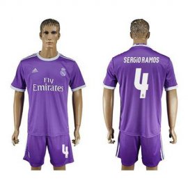 Real Madrid #4 Sergio Ramos Away Soccer Club Jersey