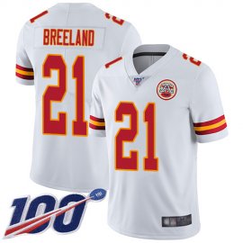 Nike Kansas City Chiefs #21 Bashaud Breeland White Mens Stitched NFL 100th Season Vapor Limited Jersey