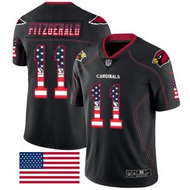Nike Arizona Cardinals #11 Larry Fitzgerald Black Mens Stitched NFL Limited Rush USA Flag Jersey