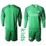 Manchester City Blank Green Goalkeeper Long Sleeves Kid Soccer Club Jersey