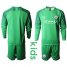 Manchester City Blank Green Goalkeeper Long Sleeves Kid Soccer Club Jersey