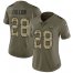 Nike Green Bay Packers #28 AJ Dillon Olive/Camo Womens Stitched NFL Limited 2017 Salute To Service Jersey