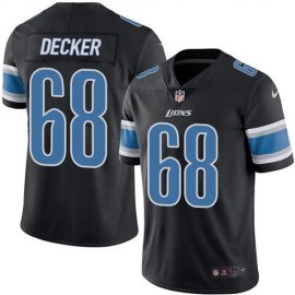 Nike Detroit Lions #68 Taylor Decker Black Mens Stitched NFL Limited Rush Jersey