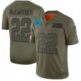 Nike Carolina Panthers #22 Christian McCaffrey Camo Mens Stitched NFL Limited 2019 Salute To Service Jersey