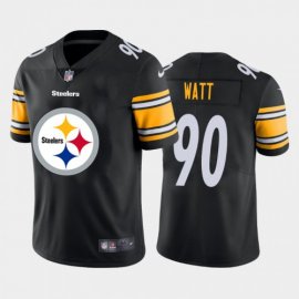 Pittsburgh Steelers #90 T.J. Watt Black Mens Nike Big Team Logo Vapor Limited NFL Jersey