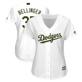 Los Angeles Dodgers #35 Cody Bellinger White 2018 Memorial Day Cool Base Womens Stitched MLB Jersey