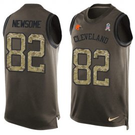 Nike Cleveland Browns #82 Ozzie Newsome Green Mens Stitched NFL Limited Salute To Service Tank Top Jersey