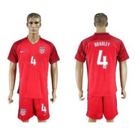 USA #4 Bradley Away Soccer Country Jersey