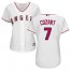 Los Angeles Angels #7 Zack Cozart White Home Womens Stitched MLB Jersey