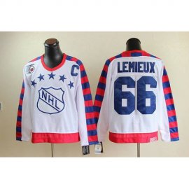 Pittsburgh Penguins #66 Mario Lemieux White All Star CCM Throwback 75TH Stitched NHL Jersey