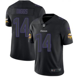 Nike Minnesota Vikings #14 Stefon Diggs Black Mens Stitched NFL Limited Rush Impact Jersey