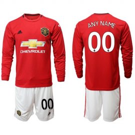 Manchester United Personalized Home Long Sleeves Soccer Club Jersey
