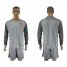Portugal Blank Grey Goalkeeper Long Sleeves Soccer Country Jersey