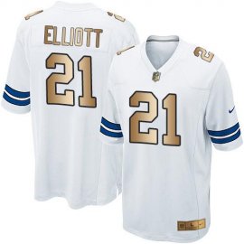 Nike Dallas Cowboys #21 Ezekiel Elliott White Youth Stitched NFL Elite Gold Jersey