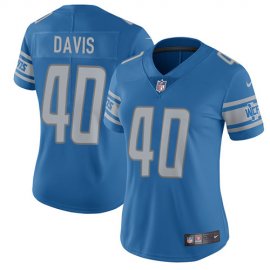 Nike Detroit Lions #40 Jarrad Davis Light Blue Team Color Womens Stitched NFL Vapor Untouchable Limited Jersey