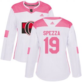 Adidas Ottawa Senators #19 Jason Spezza White/Pink Authentic Fashion Womens Stitched NHL Jersey