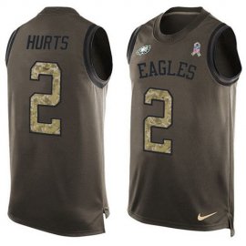 Nike Philadelphia Eagles #2 Jalen Hurts Green Mens Stitched NFL Limited Salute To Service Tank Top Jersey