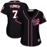Washington Nationals #7 Trea Turner Navy Blue Alternate 2019 World Series Champions Womens Stitched MLB Jersey