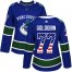 Adidas Vancouver Canucks #77 Nikolay Goldobin Blue Home Authentic USA Flag Womens Stitched NHL Jersey