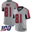 Nike Atlanta Falcons #81 Hayden Hurst Silver Mens Stitched NFL Limited Inverted Legend 100th Season Jersey