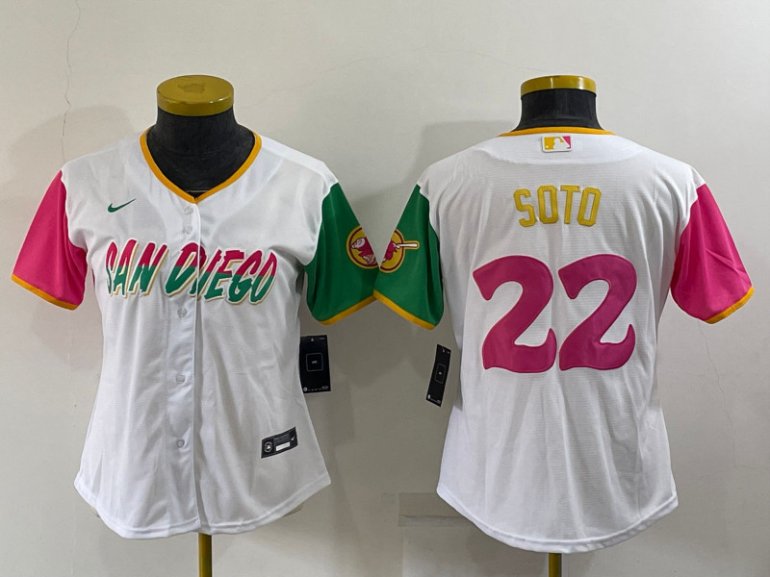 Padres 22 Juan Soto White Women Nike 2022 City Connect Cool Base Jersey Padres 22 Juan Soto White Women Nike 2022 City Connect Cool Base Jersey