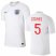 England #5 Stones Home Thai Version Soccer Country Jersey