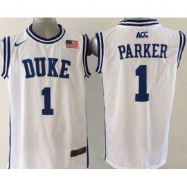 Duke Blue Devils #1 Jabari Parker White Basketball Stitched NCAA Jersey