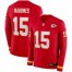 Mens Kansas City Chiefs #15 Patrick Mahomes Red Team Color Mens Stitched NFL Limited Therma Long Sleeve Jersey