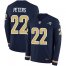 Nike Los Angeles Rams #22 Marcus Peters Navy Blue Team Color Mens Stitched NFL Limited Therma Long Sleeve Jersey