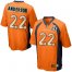 Nike Denver Broncos #22 C.J. Anderson Orange Team Color Mens Stitched NFL Game Super Bowl 50 Collection Jersey